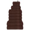 vidaXL Ensemble de serviettes FROGN 12 pcs marron 360 g/m&sup2;