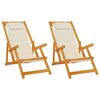 vidaXL Chaise de plage avec coussin 2 pcs Marron Bois d'Acacia Massif