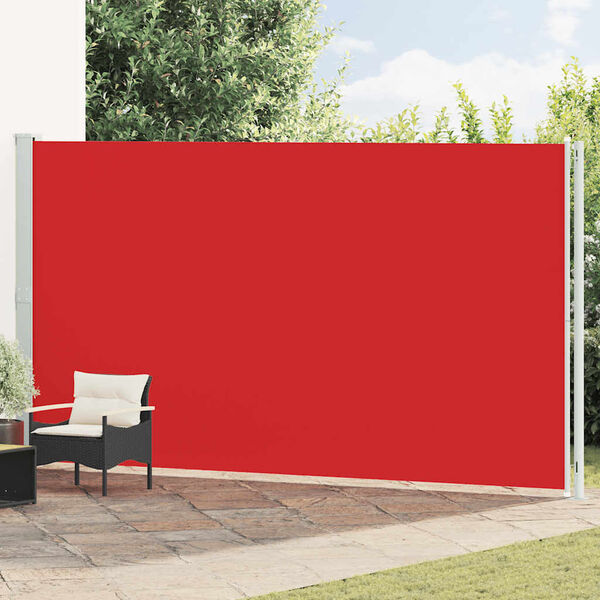 vidaXL Auvent lat&eacute;ral r&eacute;tractable de patio 220x600 cm Rouge