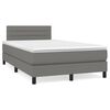 vidaXL Sommier &agrave; lattes de lit avec matelas gris fonc&eacute; 120x190cm tissu