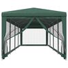 vidaXL Tente de f&ecirc;te et 10 parois lat&eacute;rales en maille Vert 3x12 m PEHD