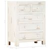 vidaXL Armoire &agrave; tiroirs Blanc 58x30x75 cm Bois d'acacia massif