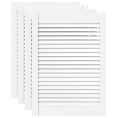 vidaXL Portes d'armoire à persiennes 4 pcs blanc 69x49,4 cm pin massif