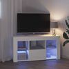 vidaXL Meuble TV LED d'Angle Blanc 100 x 40 x 50 cm Bois d'ingénierie