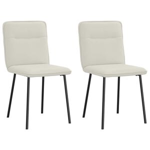 vidaXL Chaises &agrave; manger lot de 2 Cr&egrave;me Velours