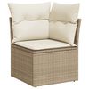 vidaXL Salon de jardin avec coussins 14 pcs beige r&eacute;sine tress&eacute;e
