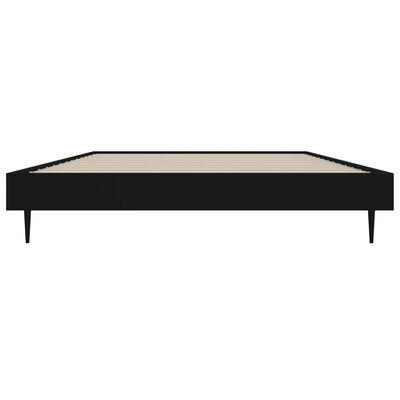 vidaXL Cadre de lit noir 90x200 cm bois d'ingénierie