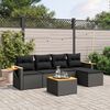 vidaXL Salon de jardin 6 pcs avec coussins noir r&eacute;sine tress&eacute;e