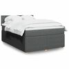 vidaXL Sommier &agrave; lattes de lit avec matelas Gris fonc&eacute; 160x200cm Tissu