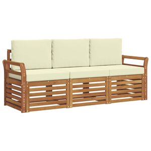vidaXL Ensembles de canap&eacute;s avec coussin 3 pcs Naturel et Cr&egrave;me