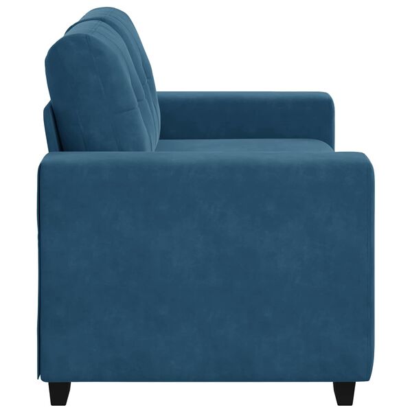 vidaXL | Canap&eacute; Loveseat | avec coussin Bleu Velours