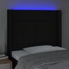 vidaXL T&ecirc;te de lit &agrave; LED Noir 93x16x118/128 cm Tissu