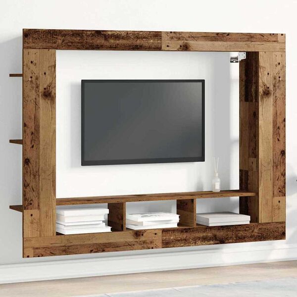 vidaXL Meuble TV Bois ancien 152 x 22 x 113 cm Bois d'ingénierie