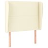 vidaXL T&ecirc;te de lit avec oreilles Cr&egrave;me 83x23x118/128 cm Similicuir