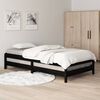 vidaXL Lit empilable sans matelas noir 100x200 cm bois massif de pin