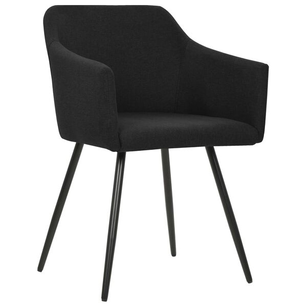 vidaXL Chaises &agrave; manger lot de 4 noir tissu