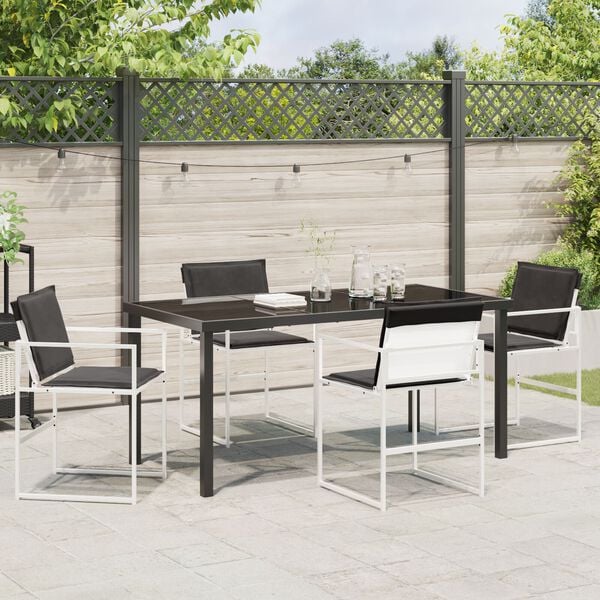 vidaXL Ensemble de salle à manger pour jardin 5 pcs Blanc