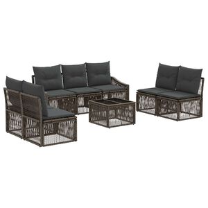 vidaXL Ensemble de canap&eacute; de jardin 8 pcs Gris polyrotin