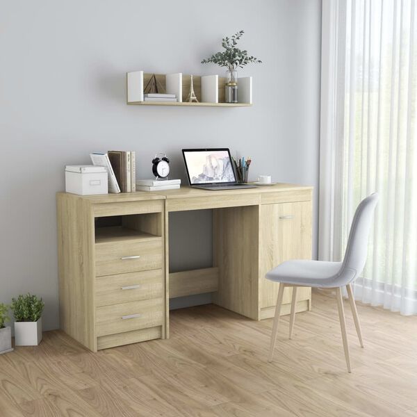 vidaXL Bureau Chêne sonoma 140x50x76 cm Bois d’ingénierie