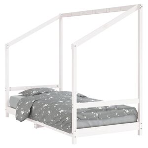 vidaXL Cadre de lit pour enfants blanc 90x190 cm bois de pin massif
