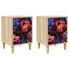 vidaXL Table de chevet KIEL 2 pc Ch&ecirc;ne Sonoma 36 x 33 x 50 cm