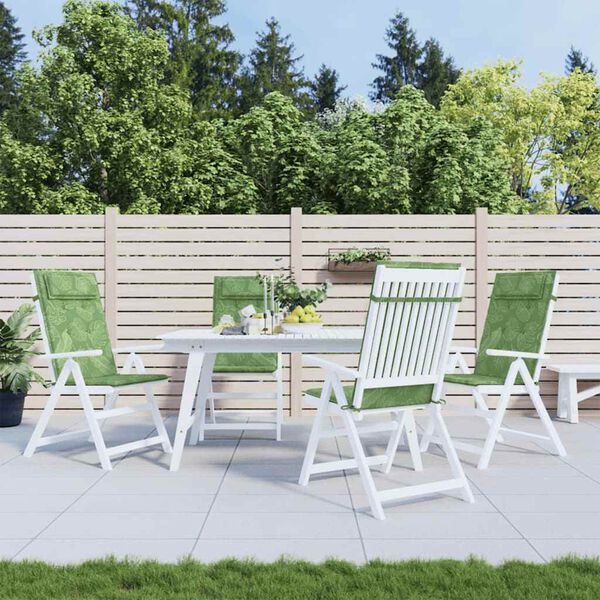vidaXL Coussins de chaise à dossier haut lot de 4 modèle de feuille