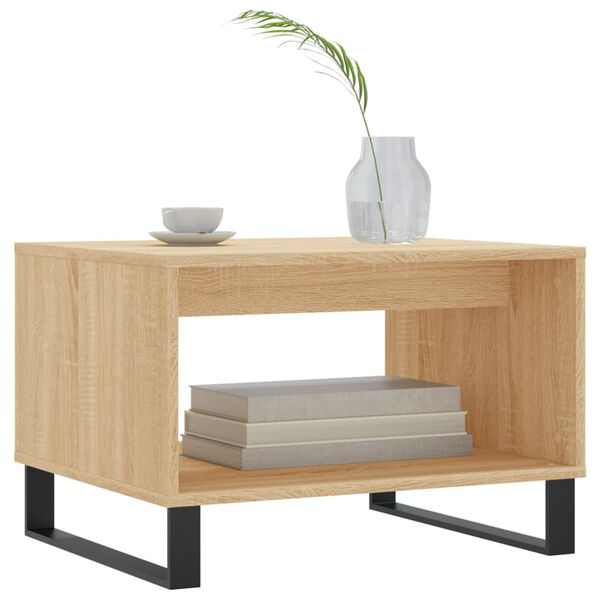 vidaXL Table basse ch&ecirc;ne sonoma 60x50x40 cm bois d'ing&eacute;nierie