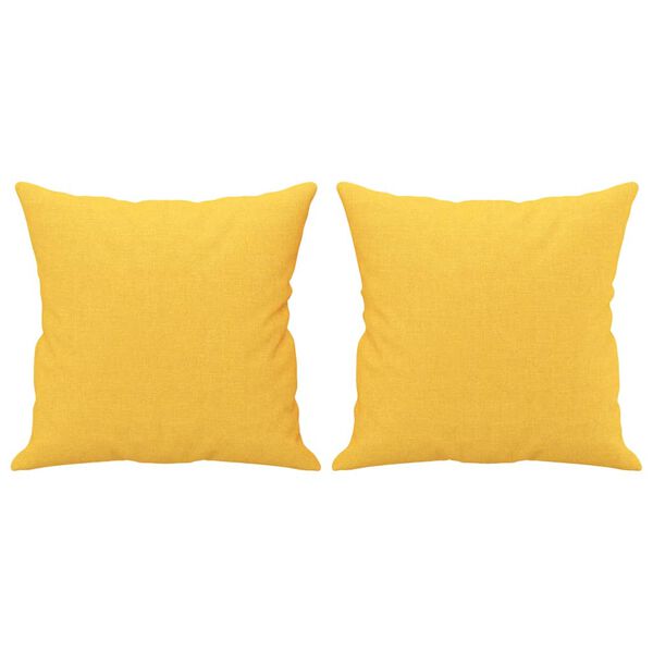 vidaXL Coussins d&eacute;coratifs lot de 2 Jaune clair 40x40 cm Tissu
