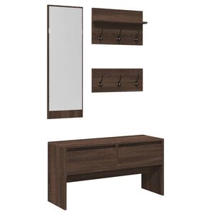 vidaXL Ensemble de meubles de couloir 4 pcs ch&ecirc;ne marron
