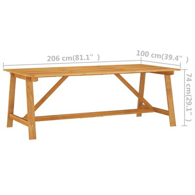 vidaXL Ensemble à manger de jardin 9 pcs Bois d'acacia solide