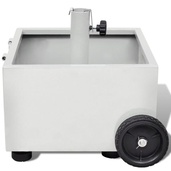 vidaXL Pot de plantes et support de parasol d'ext&eacute;rieur 2-en-1 Blanc