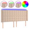 vidaXL T&ecirc;te de lit &agrave; LED Cappuccino 203x16x118/128 cm Similicuir