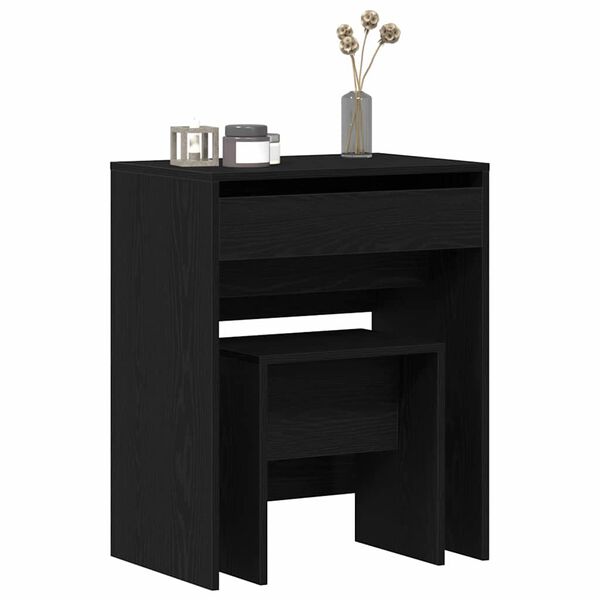 vidaXL Coiffeuse Ch&ecirc;ne noir 60 x 40 x 75 cm Bois d'ing&eacute;nierie