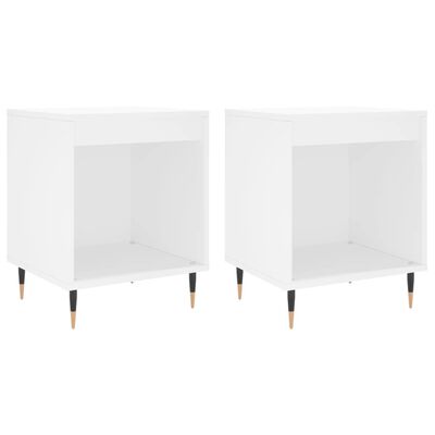 vidaXL Tables de chevet 2 pcs blanc 40x35x50 cm bois d’ingénierie