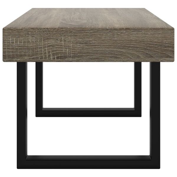 vidaXL Table basse Gris et noir 90x45x40 cm MDF et fer