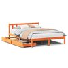 vidaXL Cadre de lit sans matelas cire marron 140x190cm bois pin massif