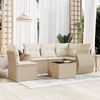 vidaXL Salon de jardin avec coussins 6 pcs beige r&eacute;sine tress&eacute;e