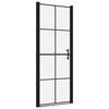 vidaXL Porte de douche verre tremp&eacute; 91x195 cm noir