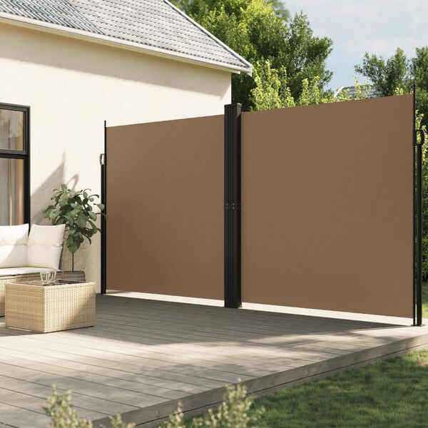 vidaXL Auvent lat&eacute;ral r&eacute;tractable taupe 220x1200 cm