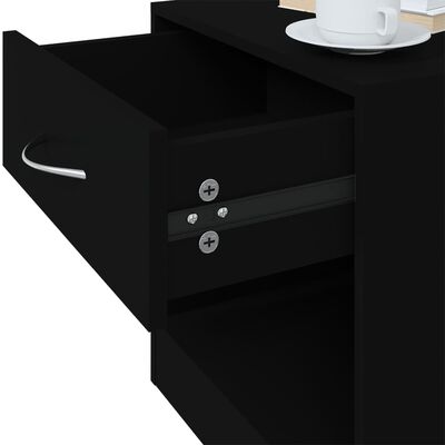 vidaXL Tables de chevet 2 pcs avec tiroir Noir