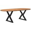 vidaXL Table &agrave; manger 220x100x74 cm bois de ch&ecirc;ne massif ovale