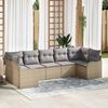 vidaXL Ensemble de canap&eacute; de jardin Beige polyrotin