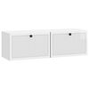 vidaXL Meuble TV mural Montage mural Blanc brillant 98 x 31 x 30 cm