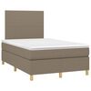 vidaXL Sommier &agrave; lattes de lit et matelas et LED Taupe 120x200cm Tissu