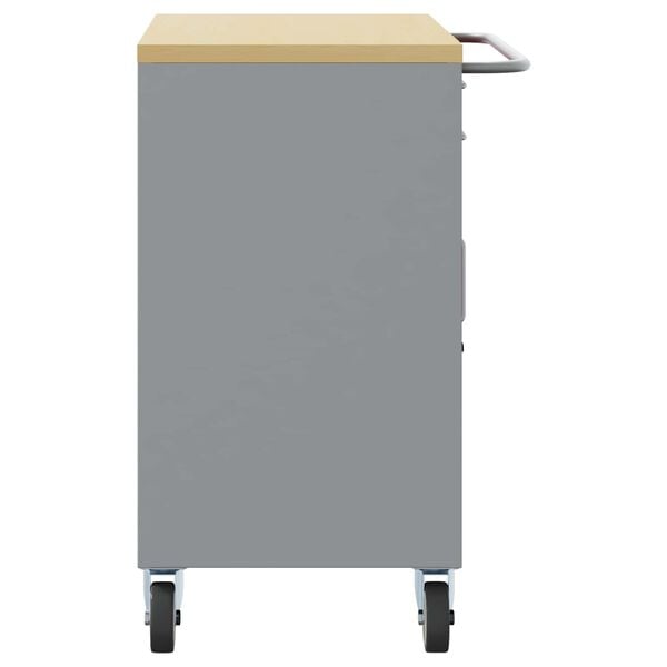 vidaXL Placard de travail 3 pcs Noir et gris 150 x 55 x 85 cm