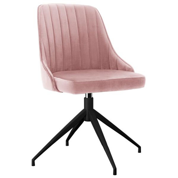 vidaXL Chaises &agrave; manger lot de 2 Rose Velours