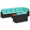 vidaXL Ensemble de canap&eacute; de jardin avec coussin 9 pcs Noir polyrotin