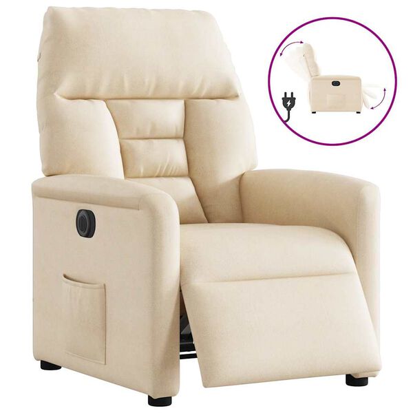 vidaXL Fauteuil inclinable électrique beige tissu microfibre
