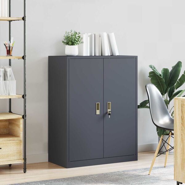 vidaXL Armoire de rangement Anthracite 80 x 40 x 105 cm Acier