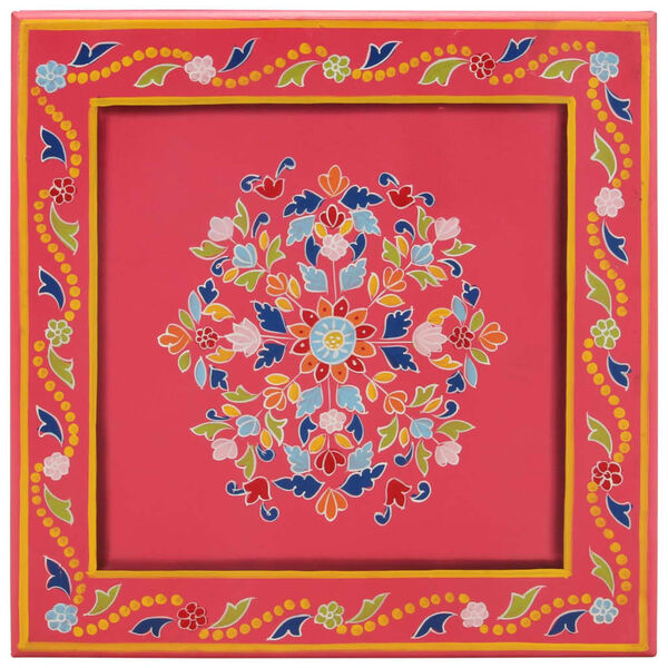 vidaXL Table basse rose bois de manguier massif peint à la main